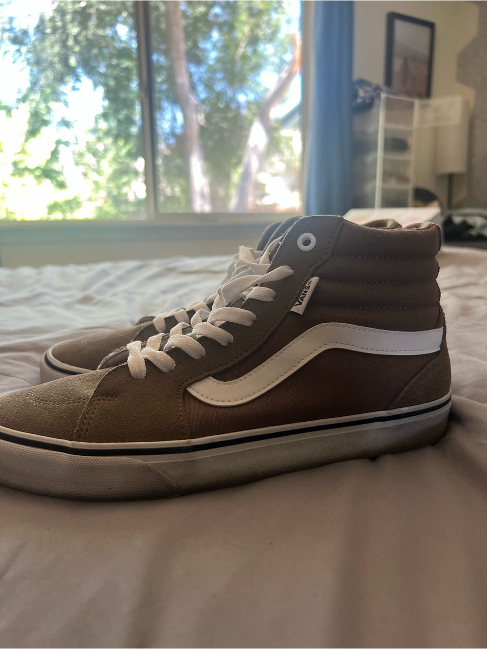 Vans Sk8-Hi Brown and White High-Top Sneakers